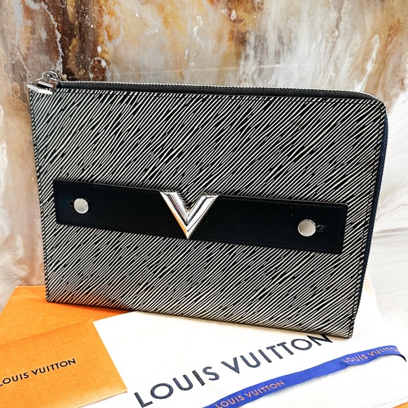 Louis Vuitton Limited Edition Essential V Platine Epi Strap Clutch Pouch - - Picture 2 of 9